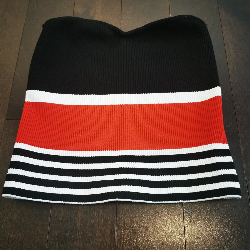 Dynamite Striped Tube Crop Top